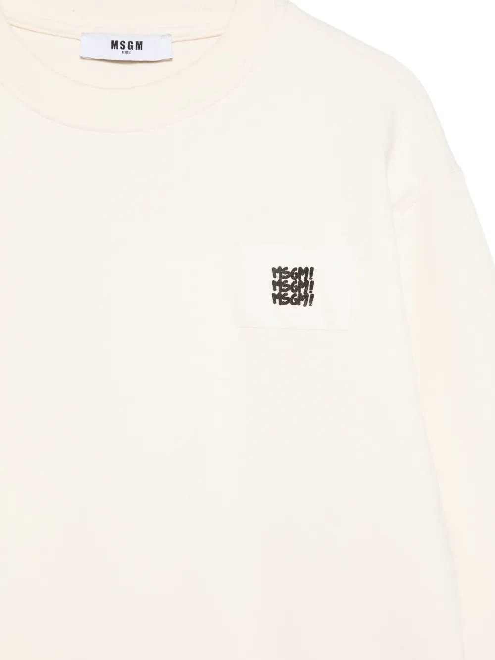 Свитшот с круглым вырезом MSGM Kids, бежевый — фото 3