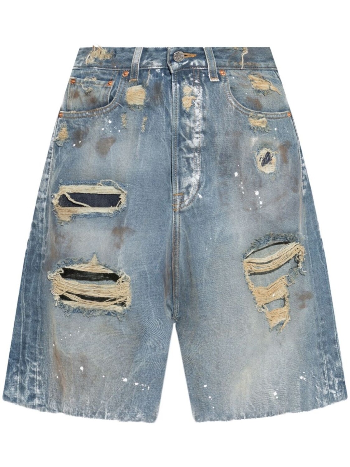

Шорты из денима с потертостями VETEMENTS, синий