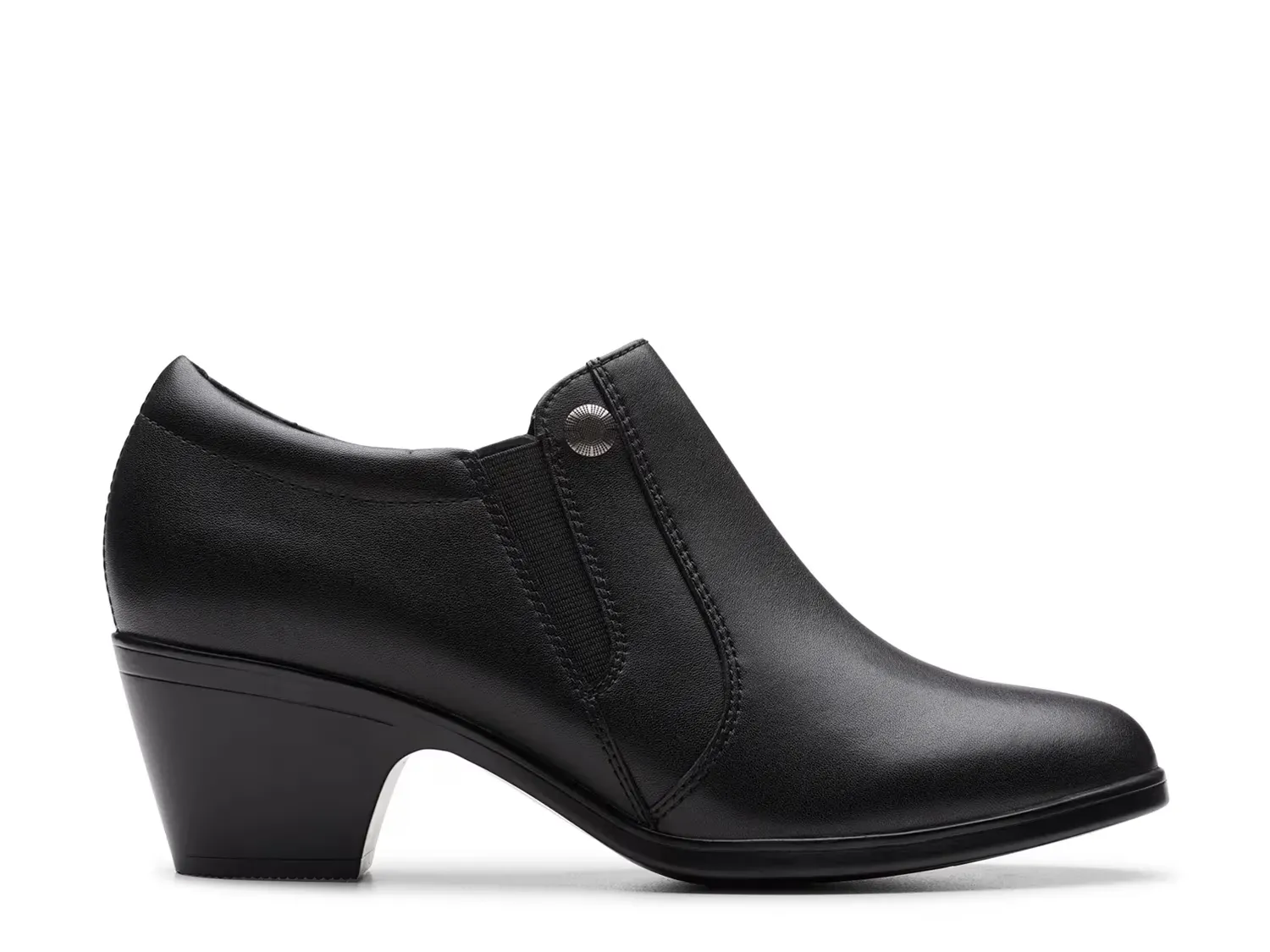 Ботильоны женские Clarks Emily Reyna кожаные на блочном каблуке, черный — фото 4