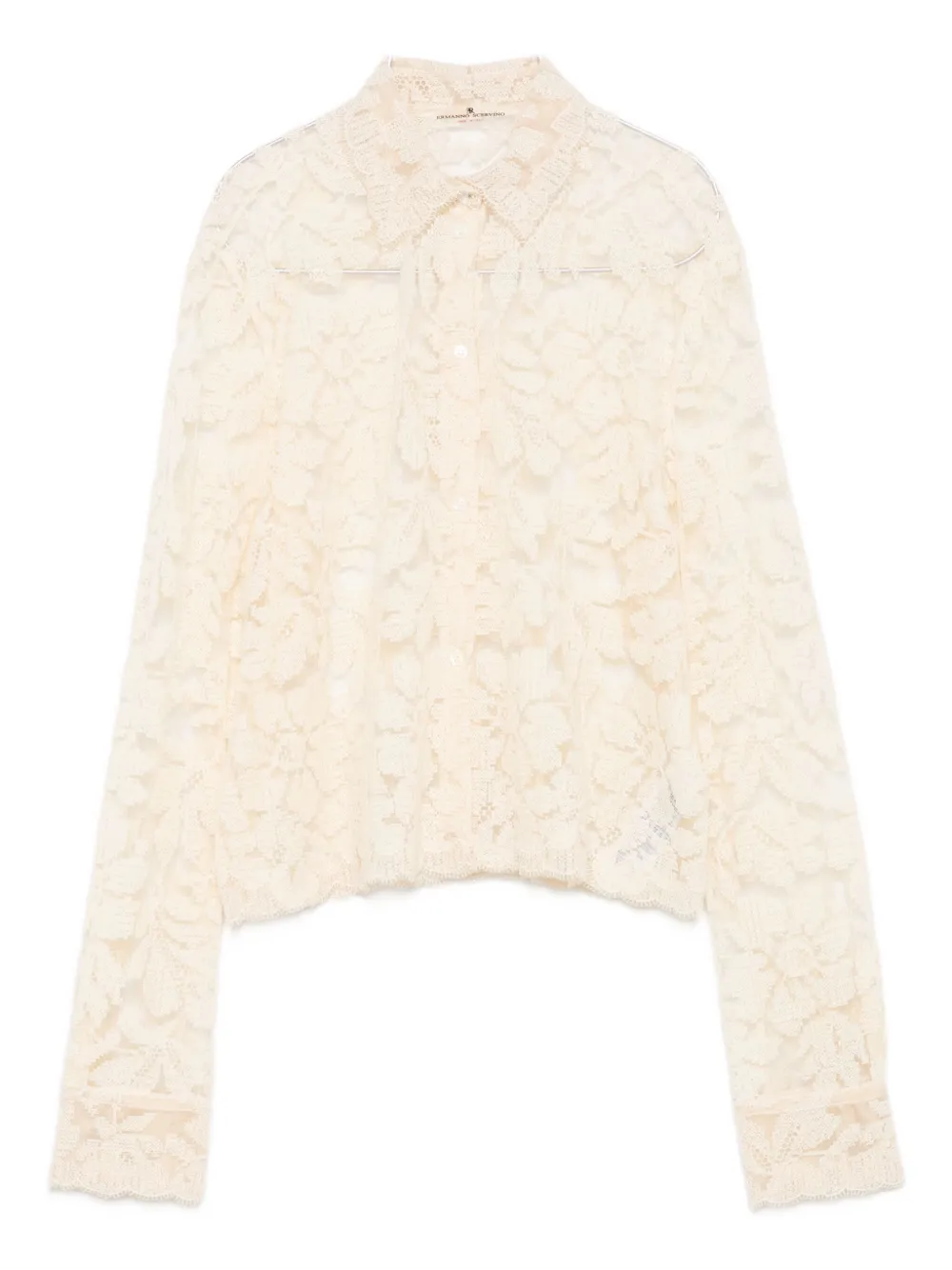 

Комплект из кружевного топа и рубашки Ermanno Scervino, бежевый