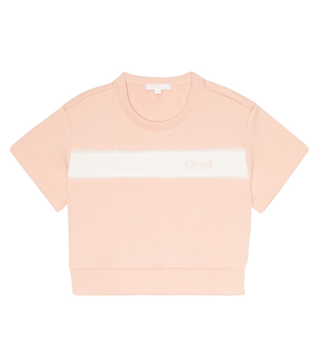 

Хлопковая толстовка с вышитым логотипом Chloé, розовый