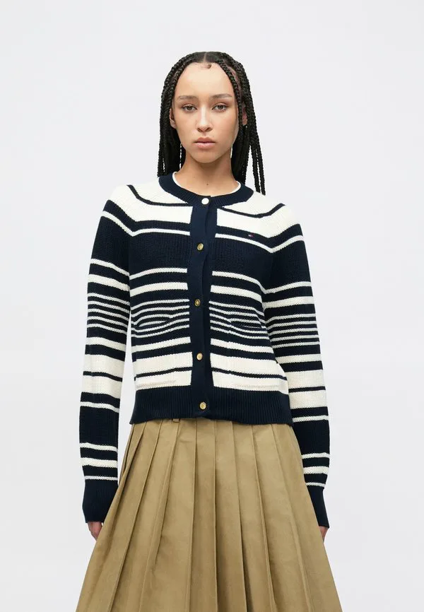 Свободный кардиган с золотистыми пуговицами Tommy Hilfiger, Dark Night Navy/Calico