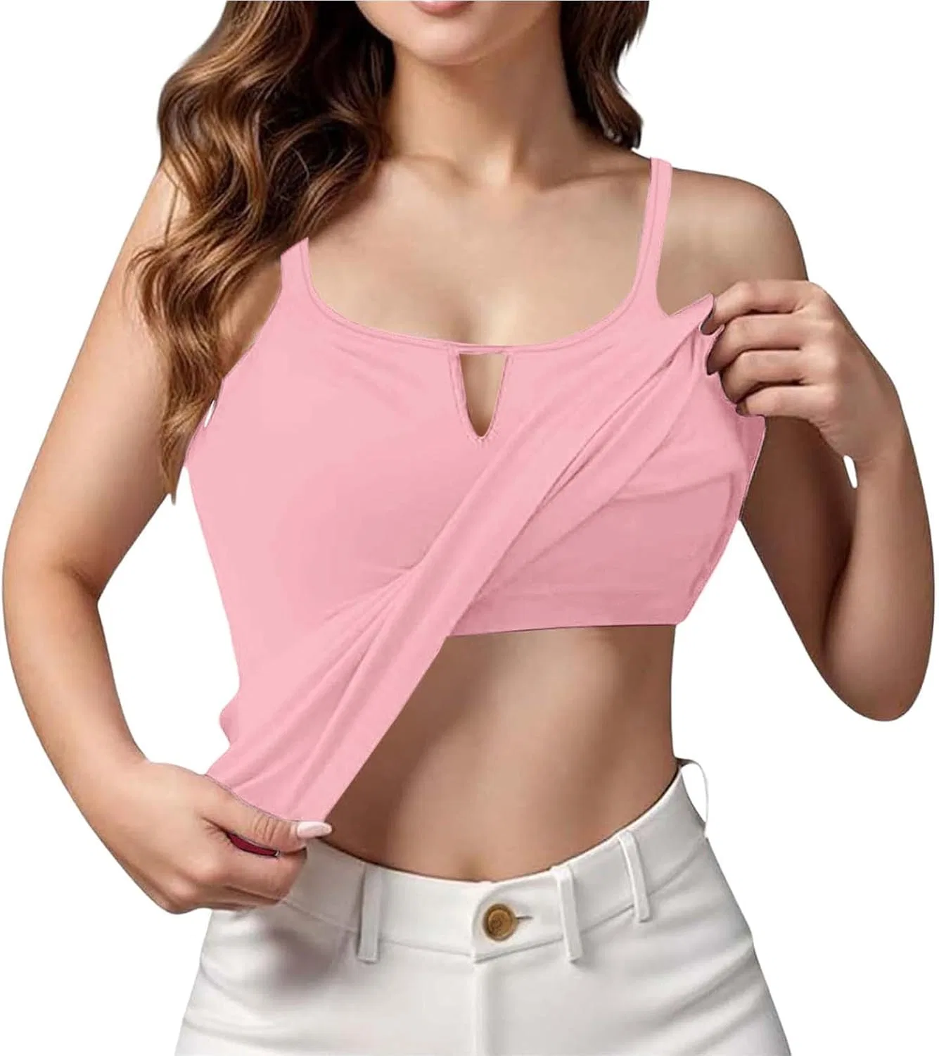 Женский топ с встроенным бюстгальтером, Generic, A10 Pink