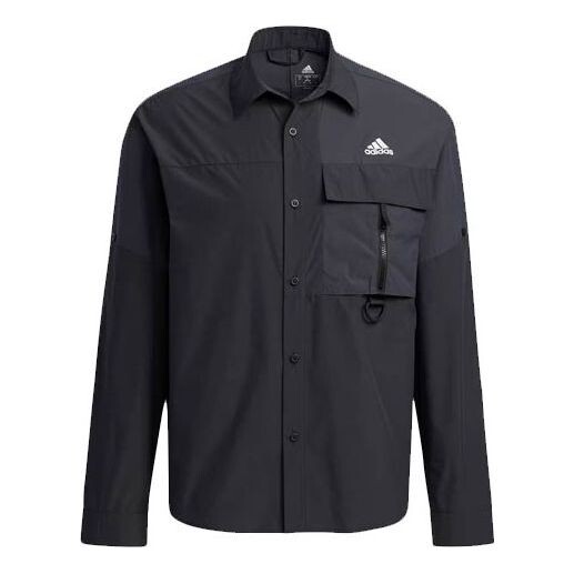 

Рубашка adidas Casual Sports Solid Color Breathable Long Sleeves Shirt Black, мультиколор