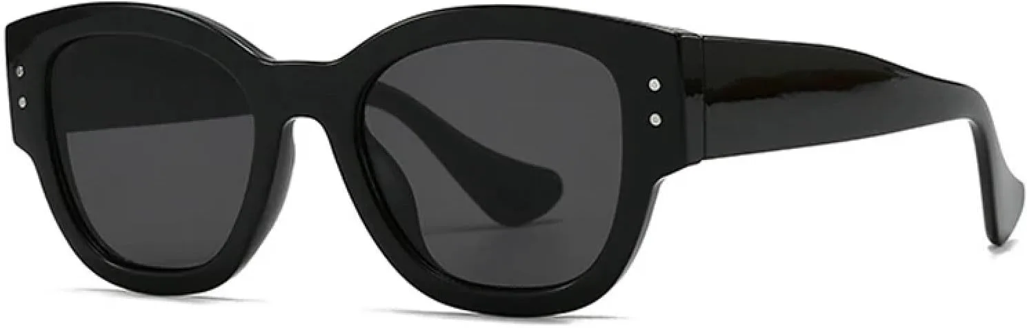 

Ретро солнцезащитные очки для женщин, модные, с заклепками, градиентные, с защитой от УФ-излучения UV400; мужские солнцезащитные очки в стиле панк TVTBBVV, Black Grey