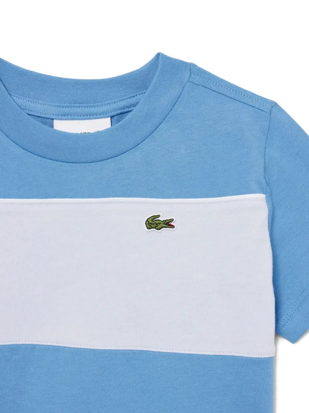 Футболка с нашивкой и логотипом в стиле «цветные блоки» Lacoste Kids, синий — фото 3