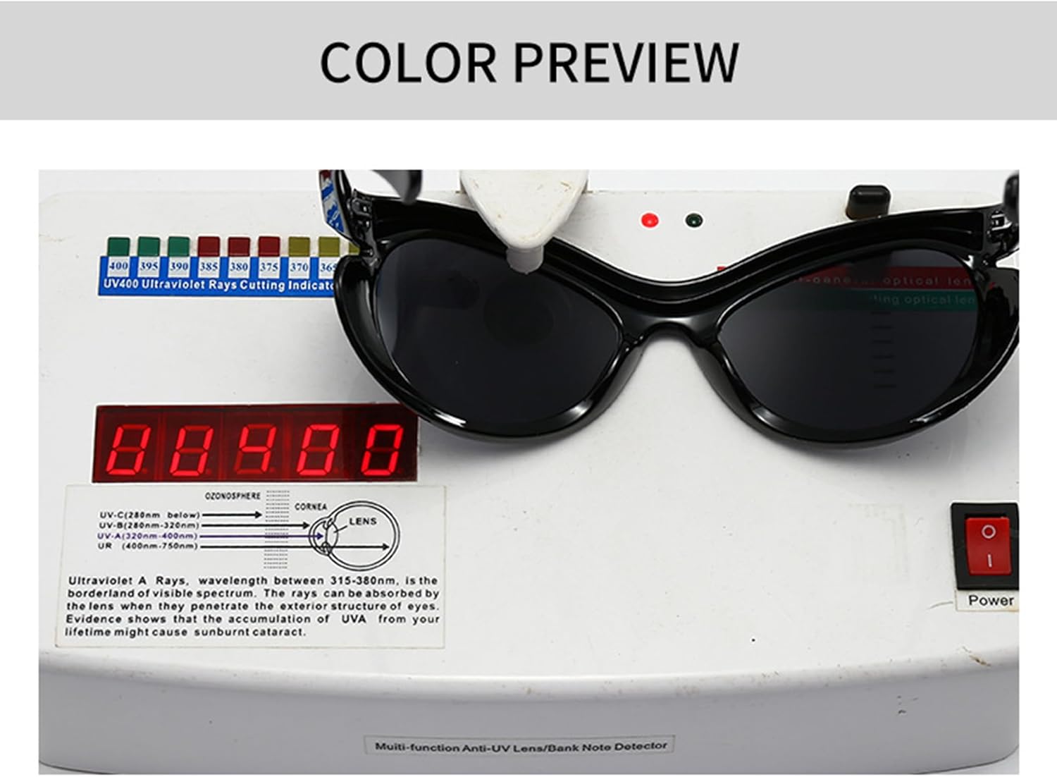 

bullabulling Модные солнцезащитные очки большого овального размера для женщин, дизайн «бабочка», для мужчин, большая оправа, черные, защита от УФ-излучения UV400, Black