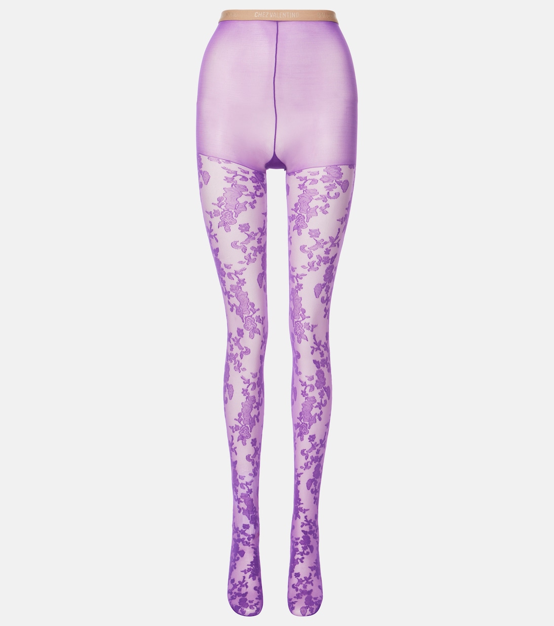 

Колготки с цветочным кружевом Valentino, Purple Orchid