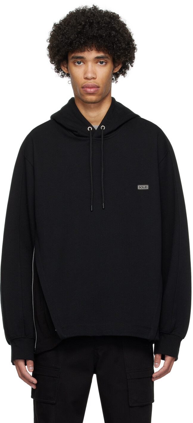 

Черная худи с расширительной панелью Solid Homme