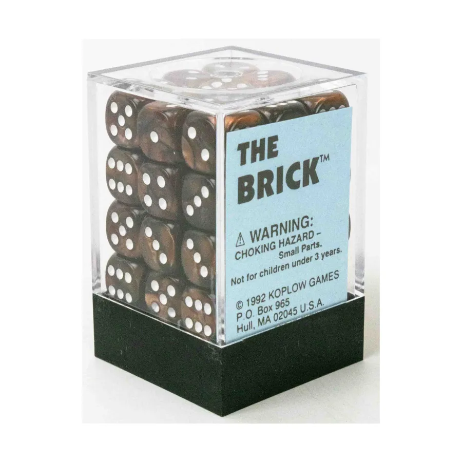 

Brick, The - d6 Мраморно-коричневый с белым (36), Dice - Opaque (Koplow)