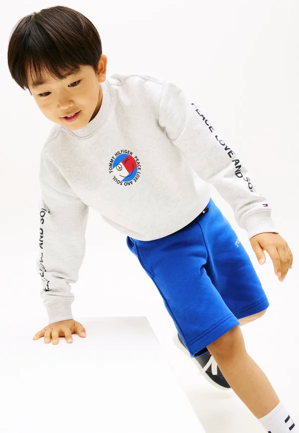 Толстовка с логотипом в виде смайлика на спине из махровой ткани. Tommy Hilfiger, Light Grey Heater