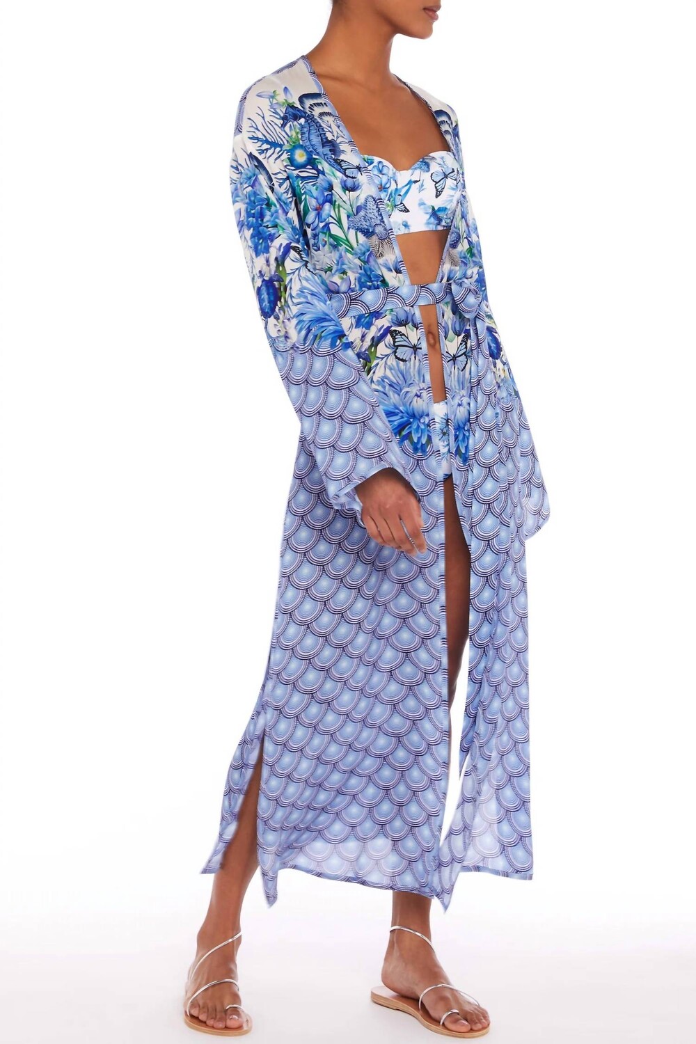

Женское синее кимоно/накидка Cote D'Azur Mary Katrantzou, синий