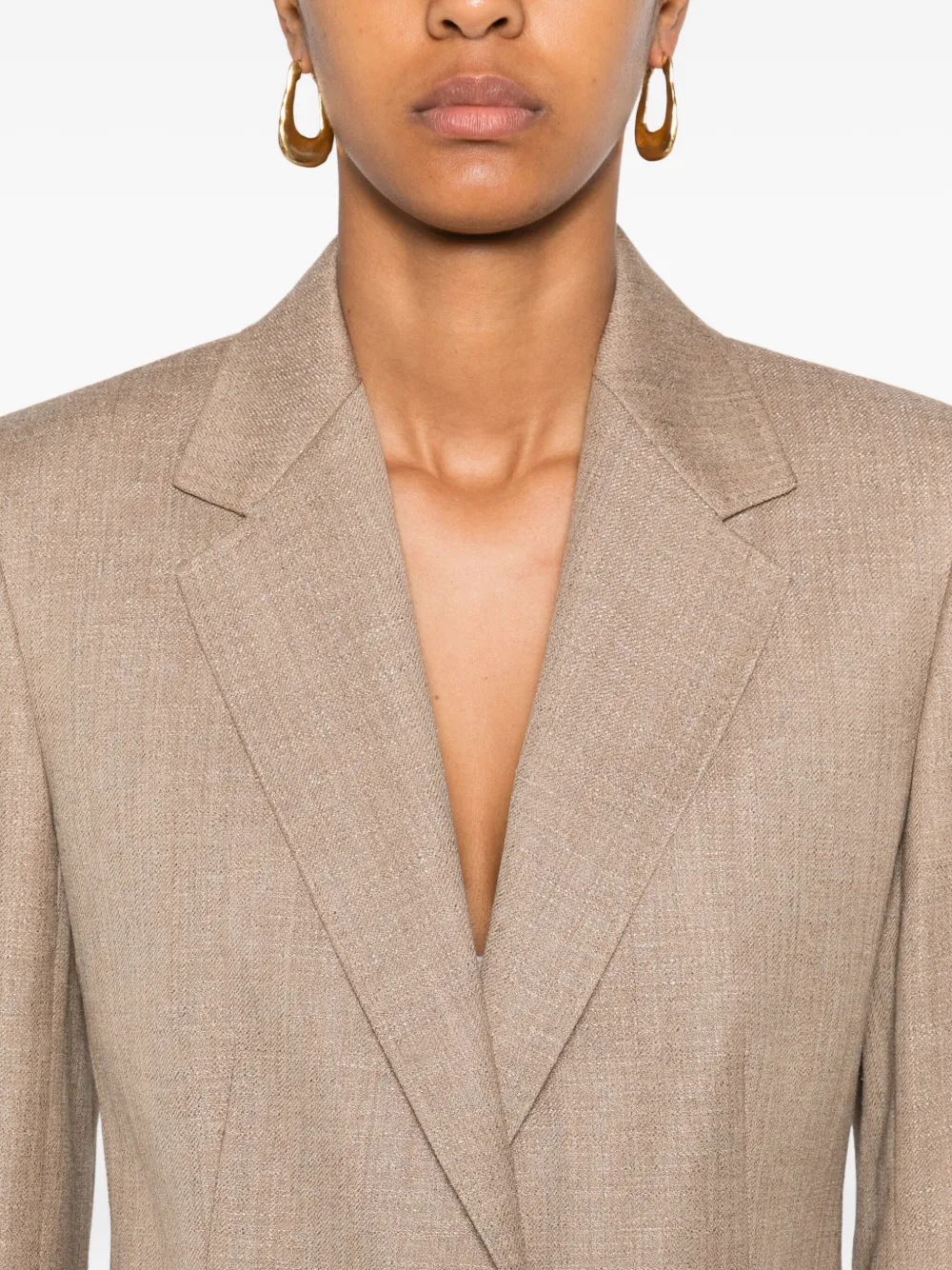 Костюм с однобортным пиджаком Max Mara, коричневый — фото 4