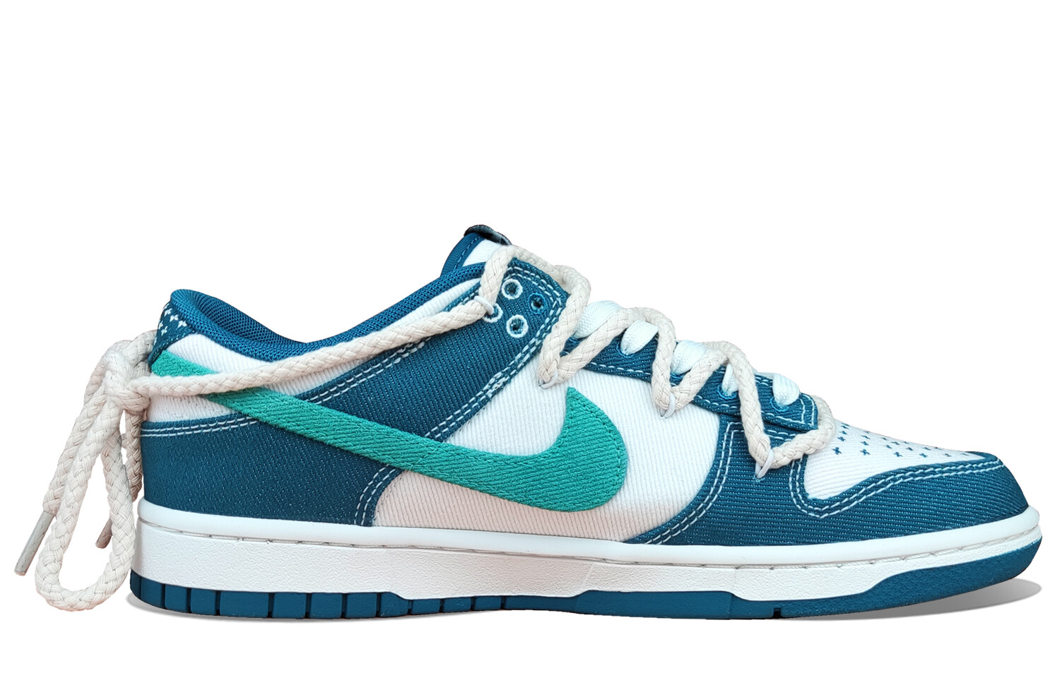 

Кроссовки Nike Dunk Skateboarding Shoes Men Low-top White/Turquoise, синий