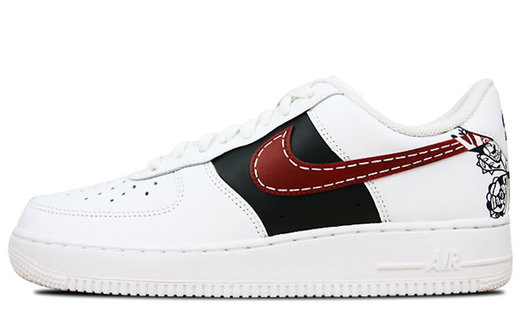 

Кроссовки Nike Air Force 1 Skateboard Shoes Women's Low-Top Black White Red
