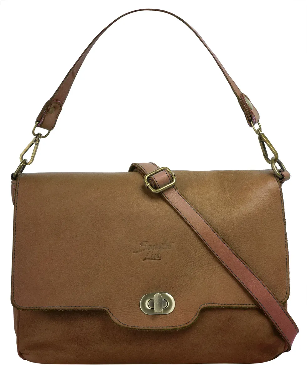 

Сумка через плечо Samantha Look, натуральная кожа, производство Италия, цвет Cognac
