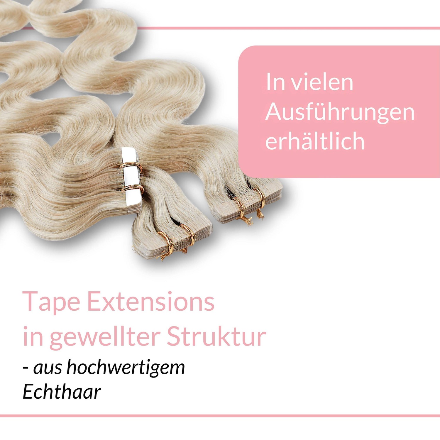 Накладные волосы tape extensions echthaar #10/1 hell-lichtblond asch Hair2Heart, 50cm, количество 10 шт. — фото 3