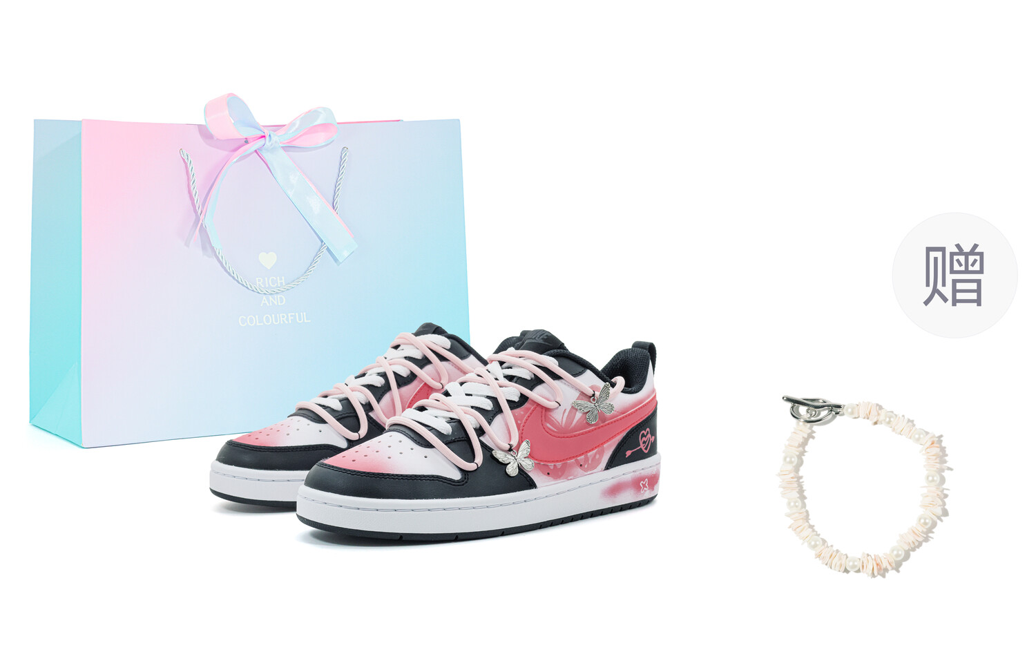 

Кроссовки Nike Court Borough 2 Skateboard Shoes Women's Low-Top Black Pink, Черный, Кроссовки Nike Court Borough 2 Skateboard Shoes Women's Low-Top Black Pink