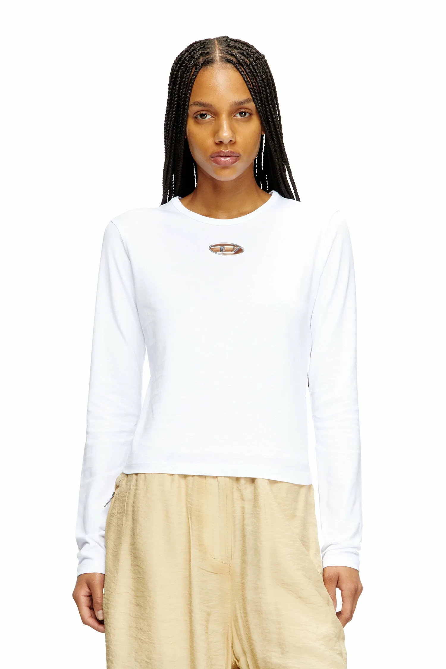 Женская футболка с длинным рукавом T-UNCUTIE-LONG-LS-OD Diesel, white