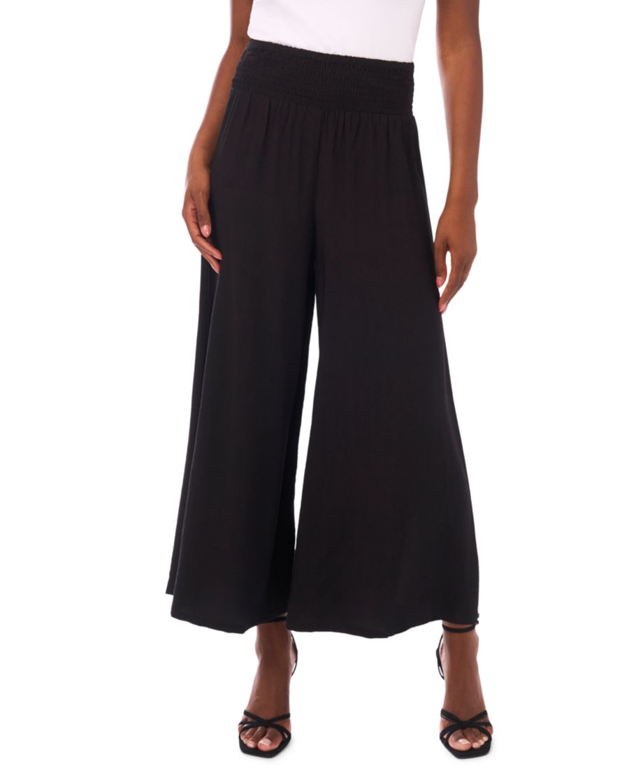 

Женские брюки с широкими штанинами и сборками Vince Camuto, Rich Black