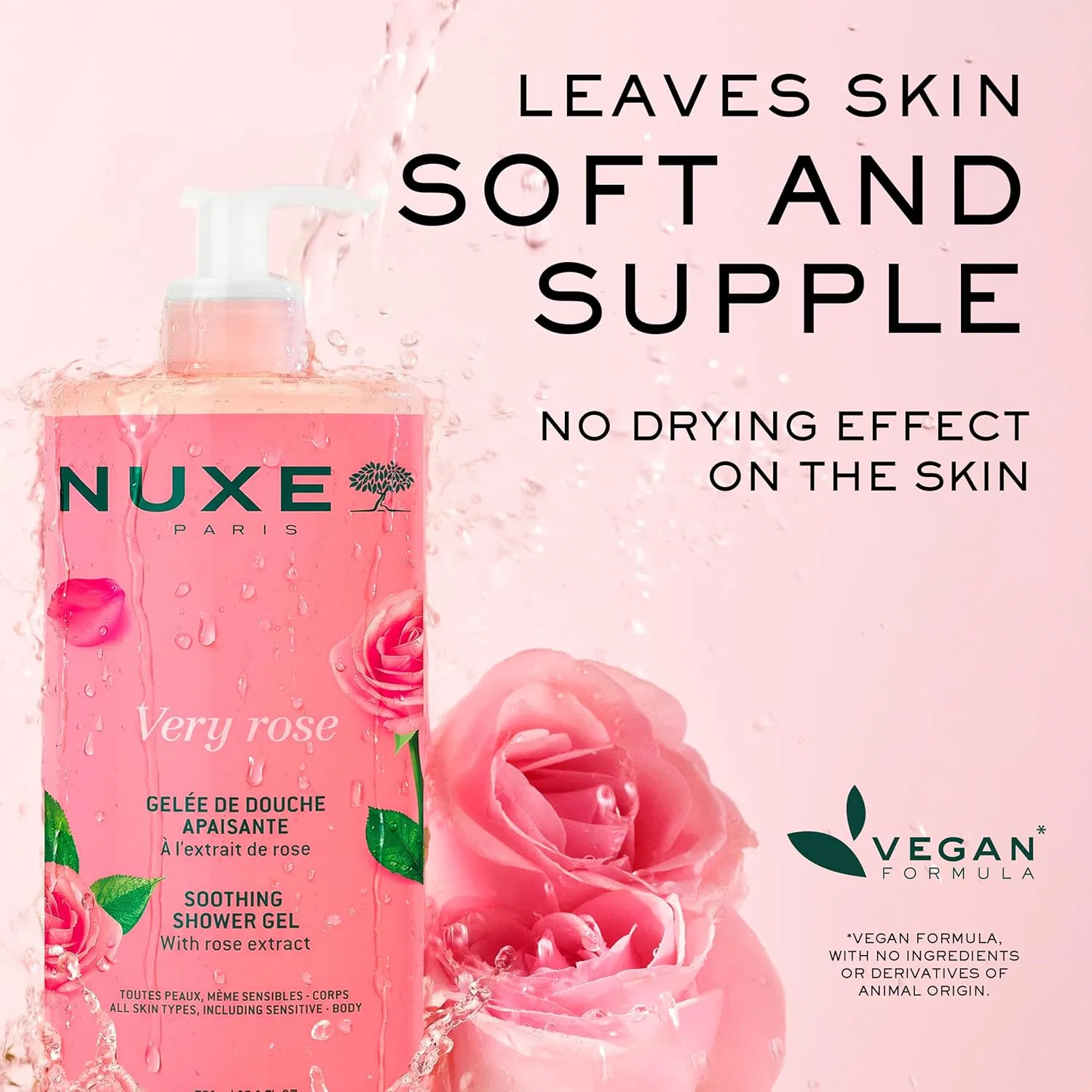 Успокаивающий гель для душа Nuxe Very Rose 750 мл Nuxe — фото 3