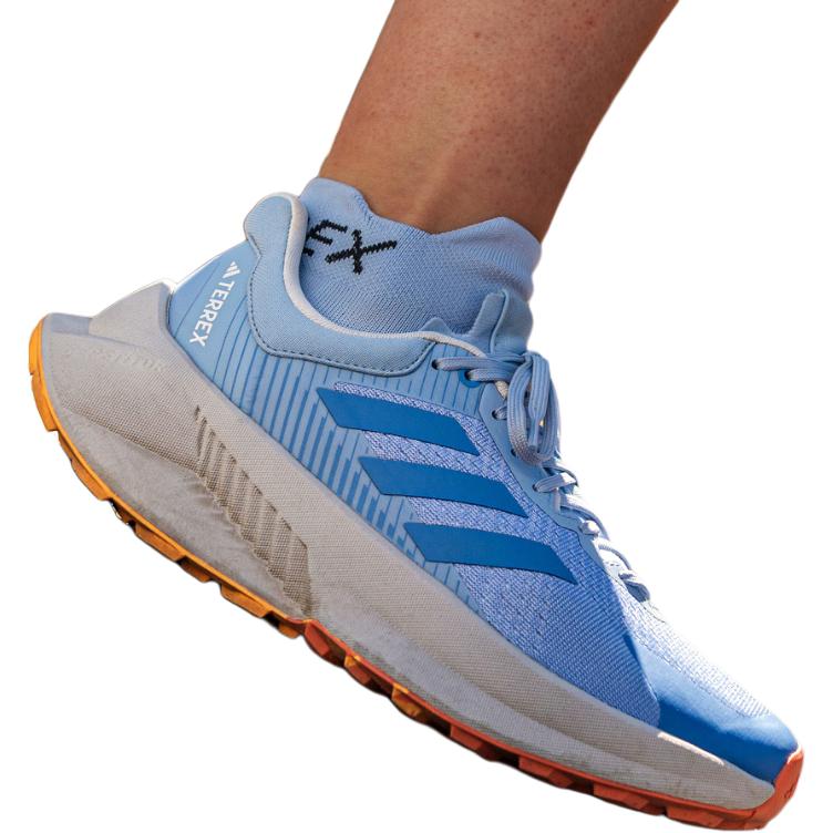 Adidas Высокие носки до колена, унисекс, 1 шт, светло-розовые, голубые — фото 2