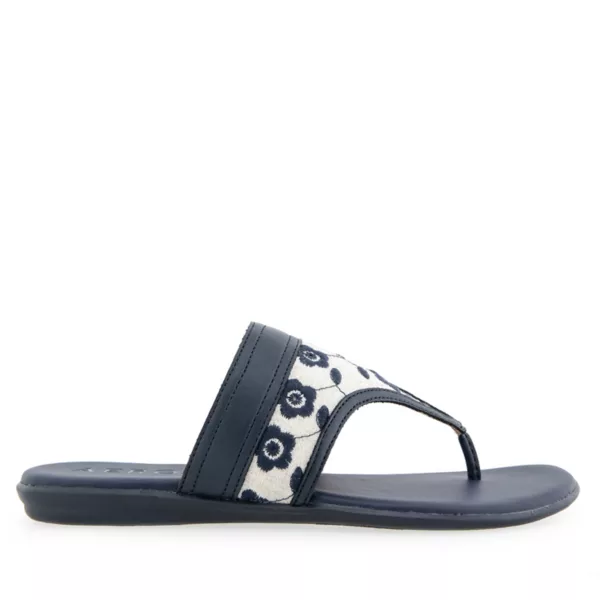 Женские плоские сандалии-шлепанцы Illia Aerosoles, цвет natural navy — фото 2