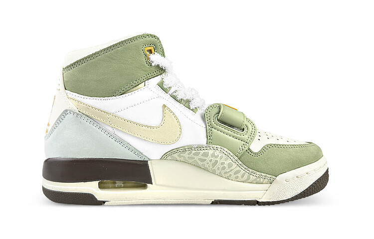 Кроссовки JORDAN Legacy 312 Vintage Basketball Shoes Women's High-Top Green Yellow — фото 2