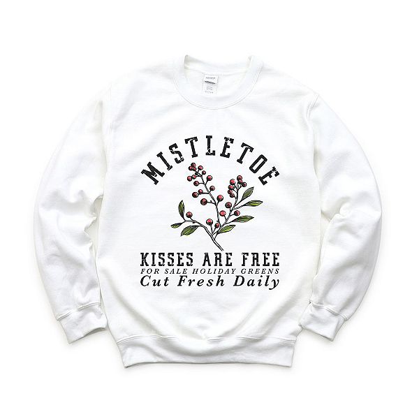 

Свитшот Mistletoe kisses are free Simply Sage Market, White, Белый, Свитшот Mistletoe kisses are free Simply Sage Market, White
