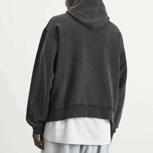 Толстовка оверсайз с логотипом в виде выстиранного мелка Balenciaga, washed черный/белый — фото 3