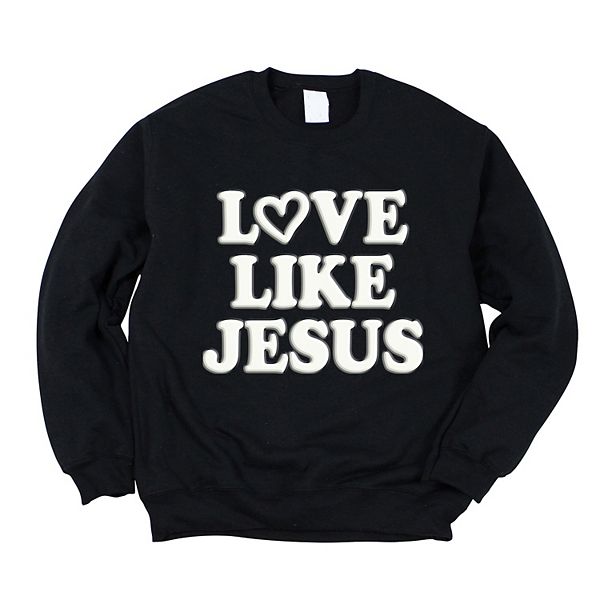 

Графический свитшот Love like Jesus heart bold puff Simply Sage Market, Midnight
