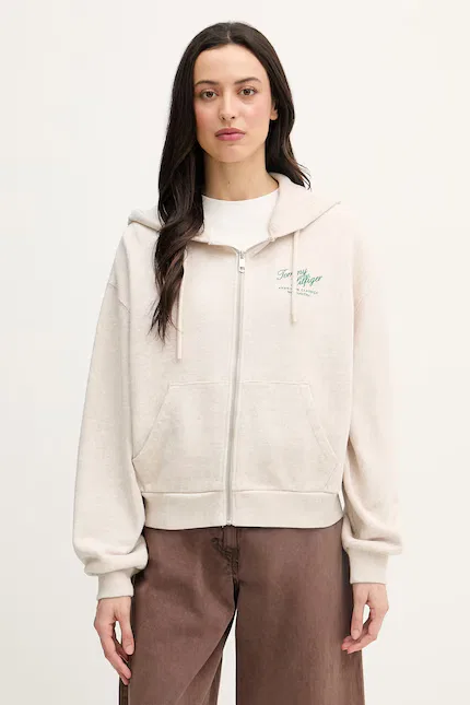Толстовка на молнии хлопок Tommy Hilfiger, бежевый