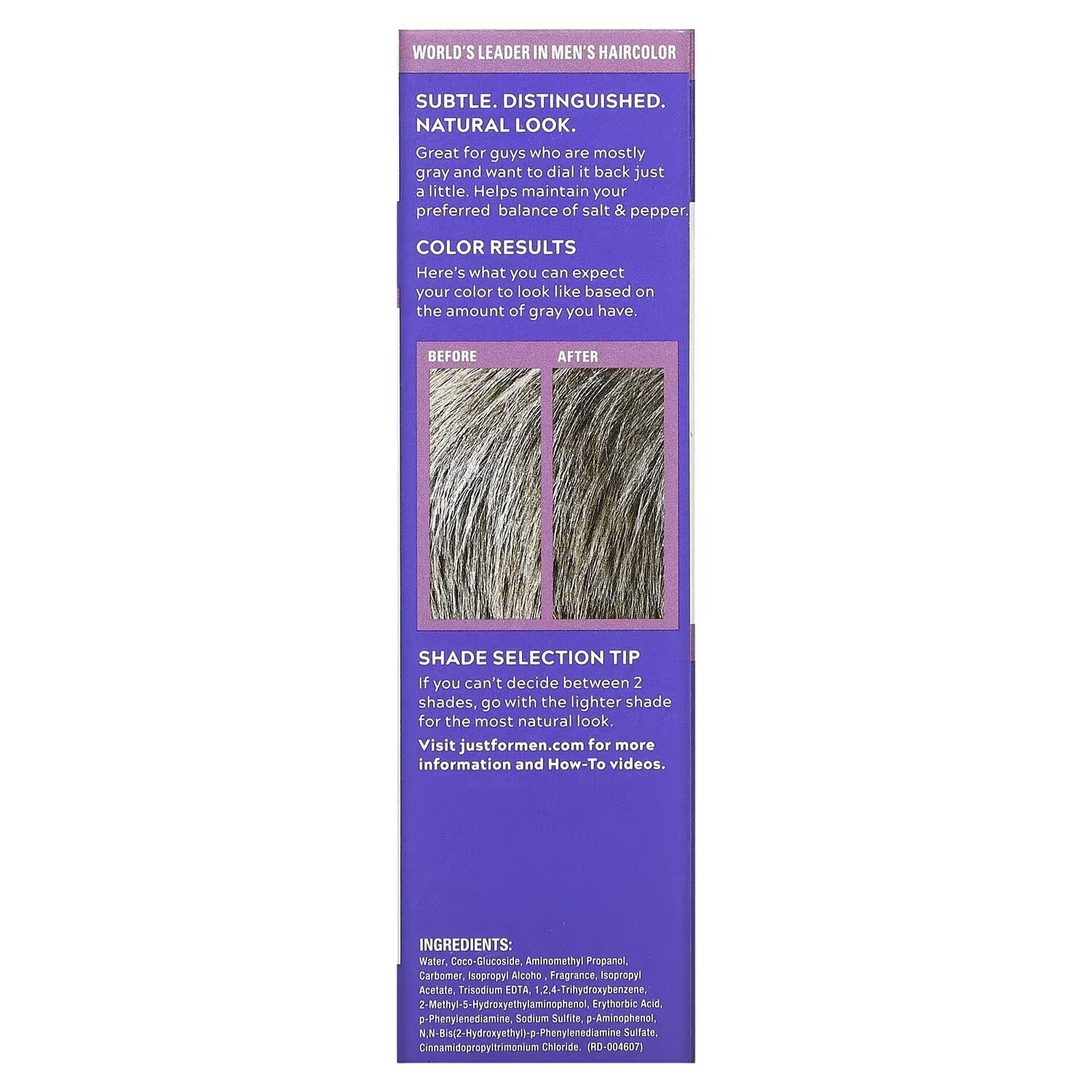 Расчесываемая краска для волос Just for Men Touch of Grey Светло-коричневый T-25 1,4 унции (40 г) — фото 2