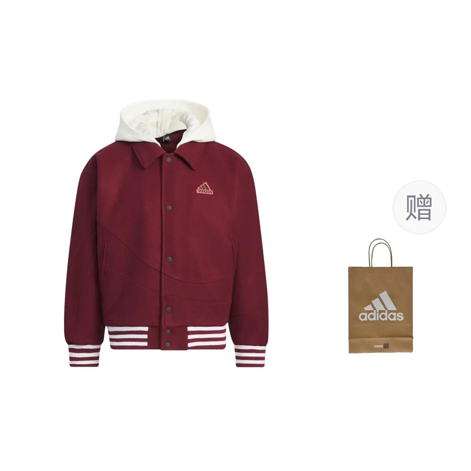 

Куртка мужская серии Year Of The Dragon CNY темно-красного цвета + подарочный пакет Adidas
