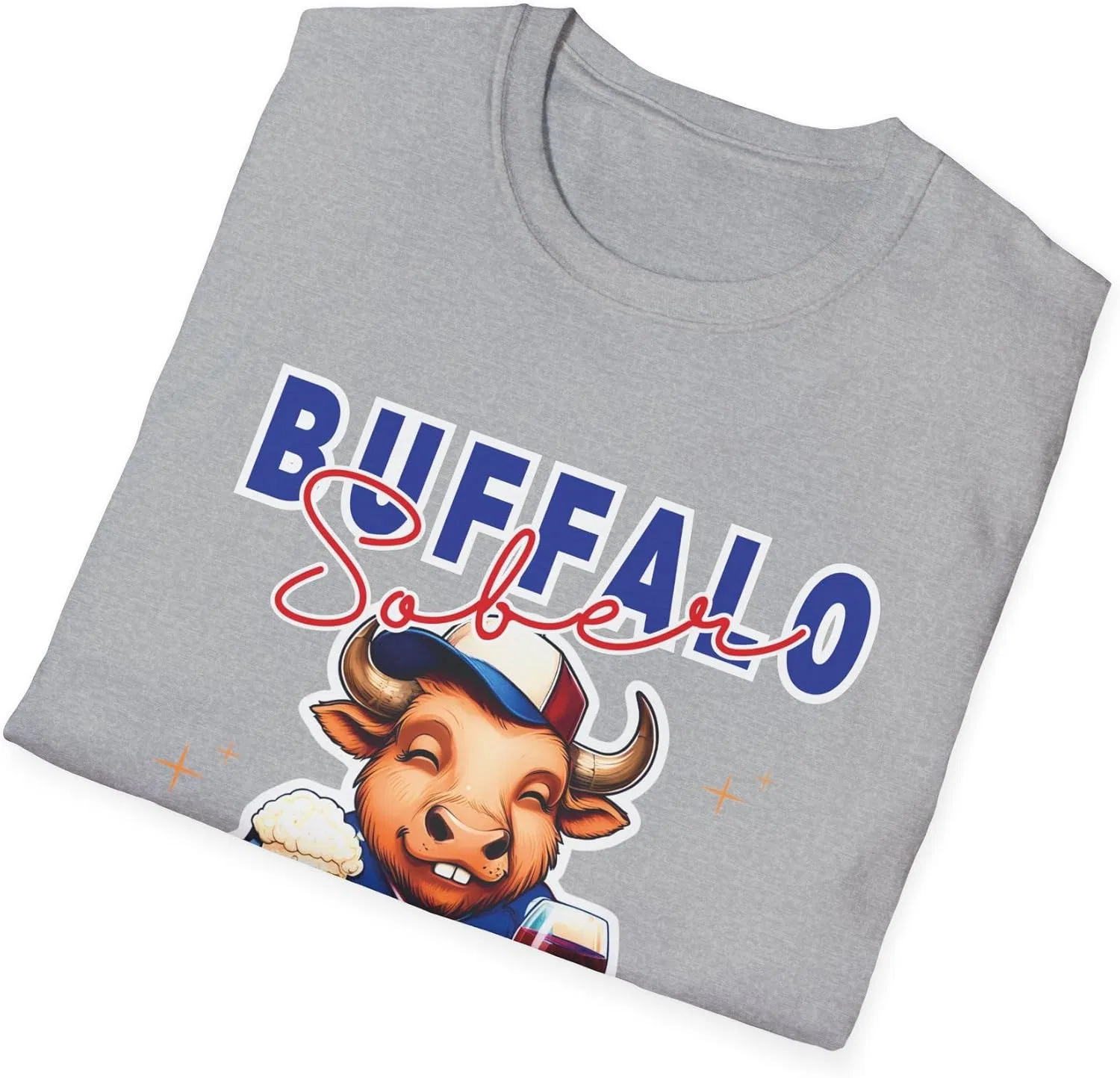Футболка Buffalo Sober Tee – забавная футбольная футболка с надписью, отражающая спортивный дух Нью-Йорка, стильная одежда для болельщиков — фото 3