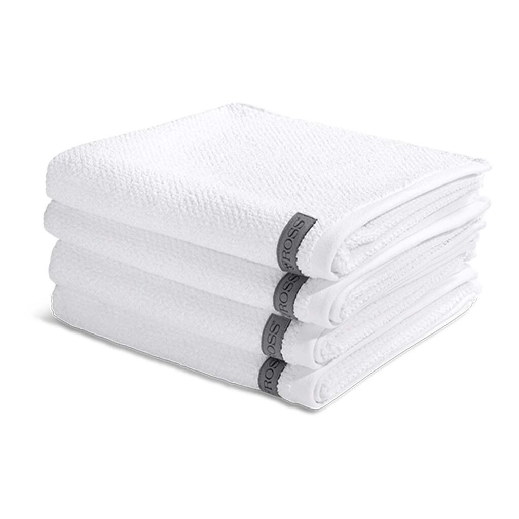 

Ross Selection - Полотенца Organic Cotton 4 X - комплект из натуральных волокон органического производства, высокая впитывающая способность, устойчивое и экологическое производство., белый
