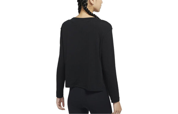 Футболка (WMNS) Nike Training Casual Sports Breathable Long Sleeves T-shirt Black, черный — фото 2