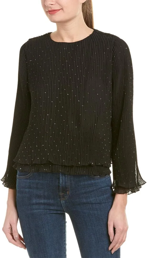 

BB DAKOTA женский топ с плиссированными рюшами и металлическими точками