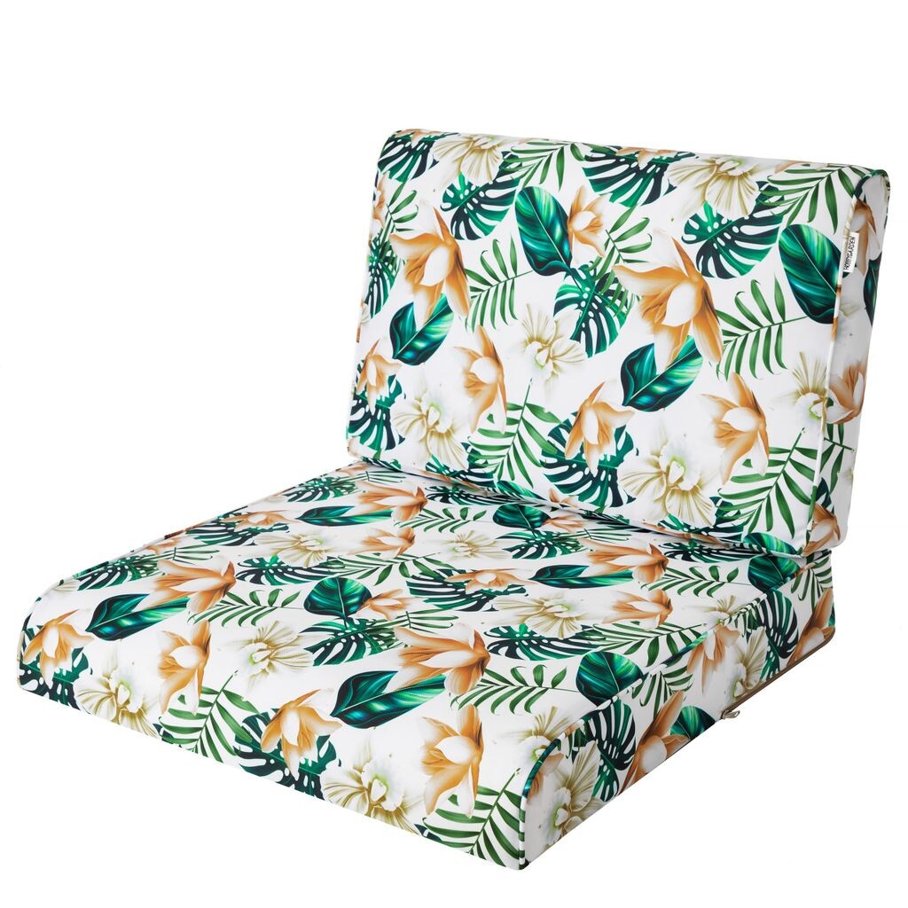 

PillowPrim, подушка на стул, подушка для стула из ротанга, садовая, подушка, подушка для поддона, подушка для сиденья, мебель из ротанга, белые цветы, 70 х 70 см Stanis³aw Jurga