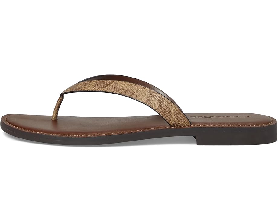 Балетки COACH Brianna Flip Flop In Signature Canvas, коричневый — фото 4