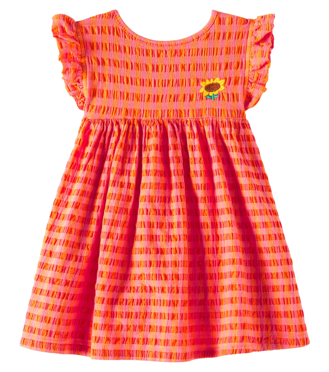 

Платье из хлопковой смеси в клетку виши виши Bobo Choses, Coral Pink