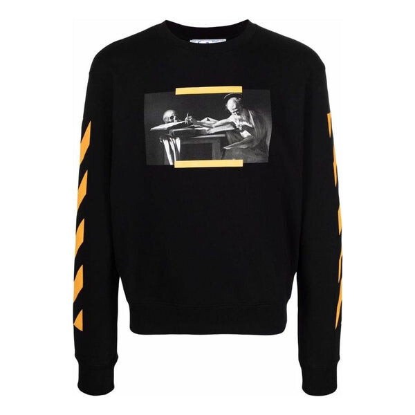 

Толстовка Men's OFF-WHITE Printing Round Neck Long Sleeves Version Black, черный