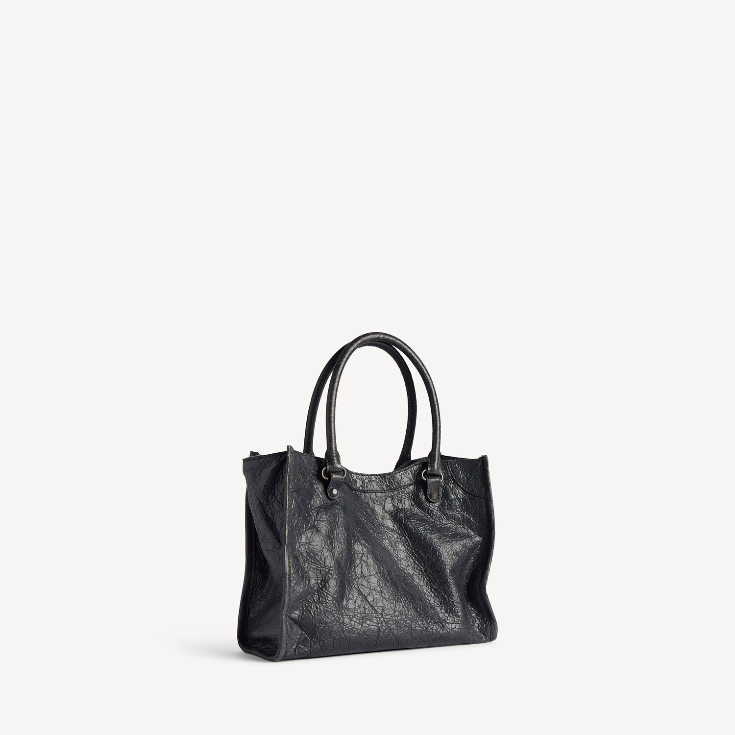 BALENCIAGA Женская мини-сумка-тоут Le City в черном цвете — фото 3
