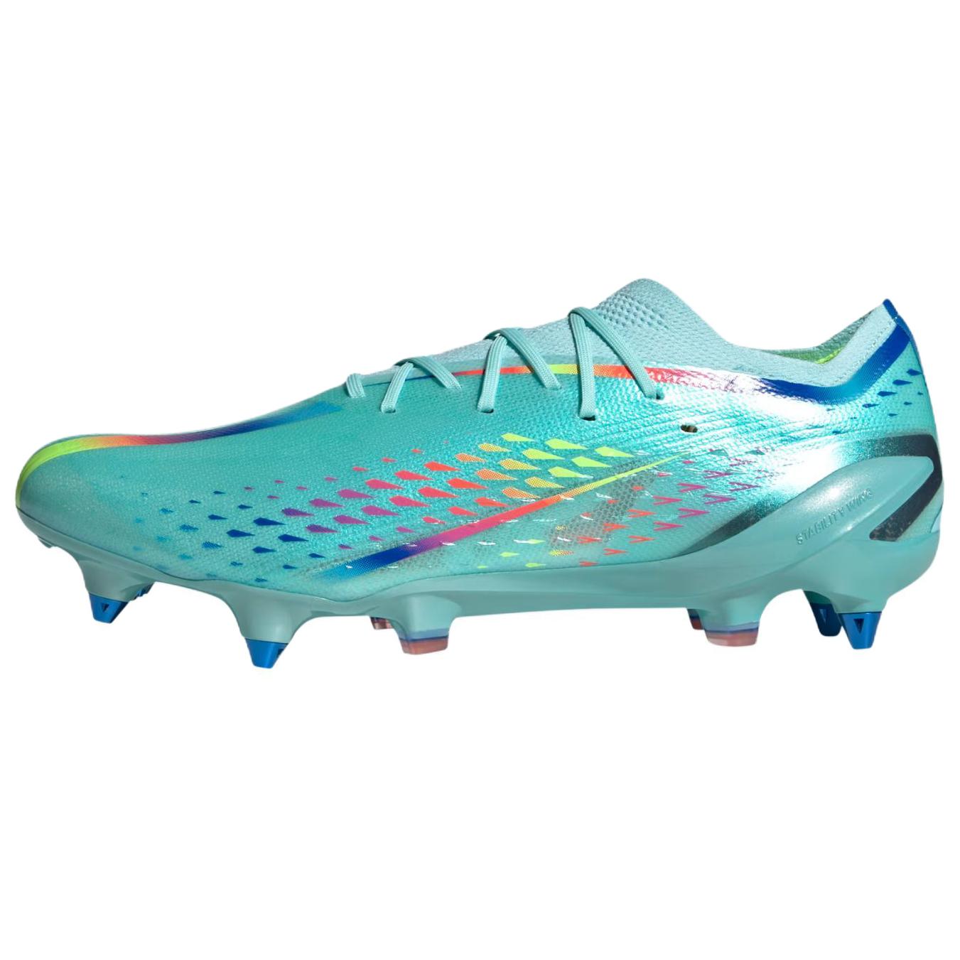 Бутсы X Speedportal.1 Sg 'Al Rihla Pack Clear Aqua' Adidas, Clear Aqua Green/Sun Red/Energy Blue