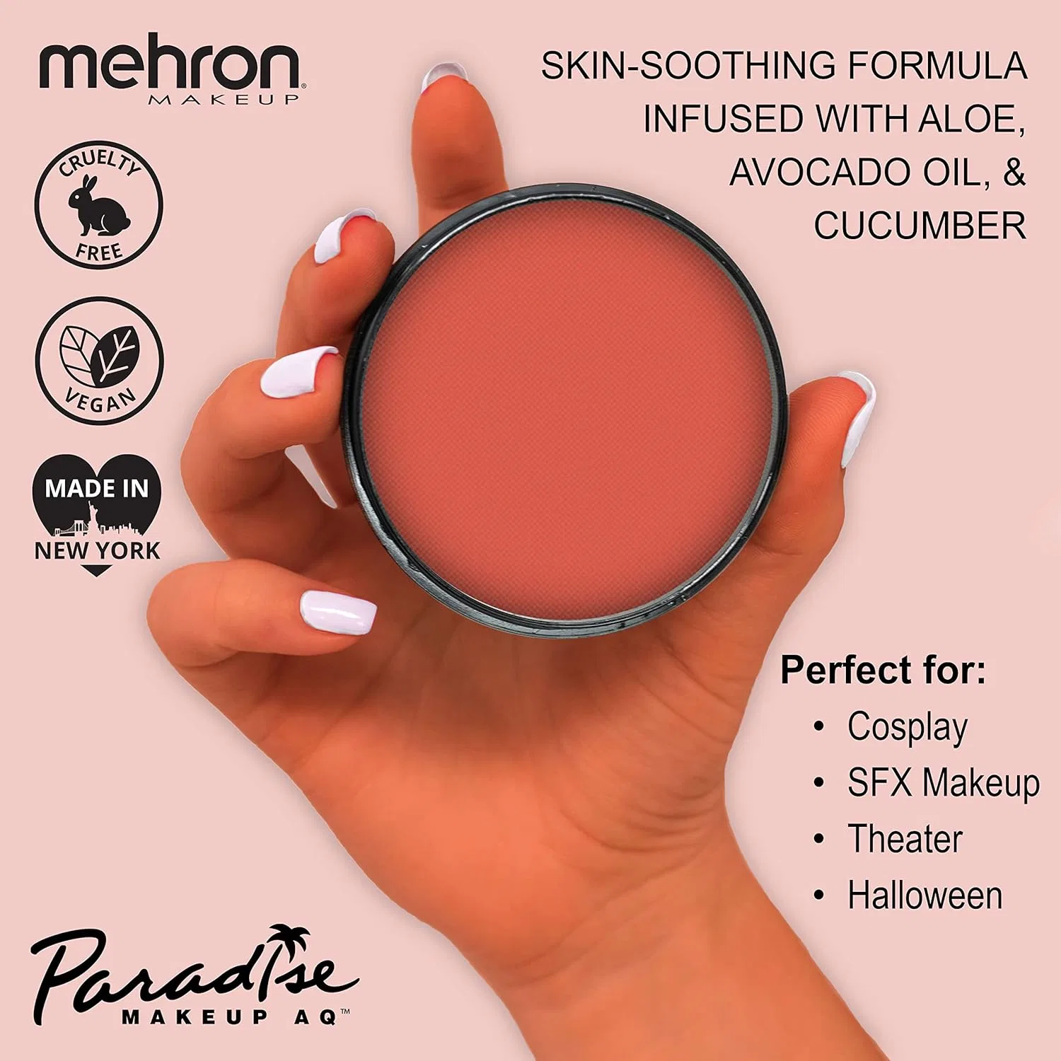 Грим для лица и тела Paradise AQ, Mehron, 1.4 oz, коралловый — фото 2