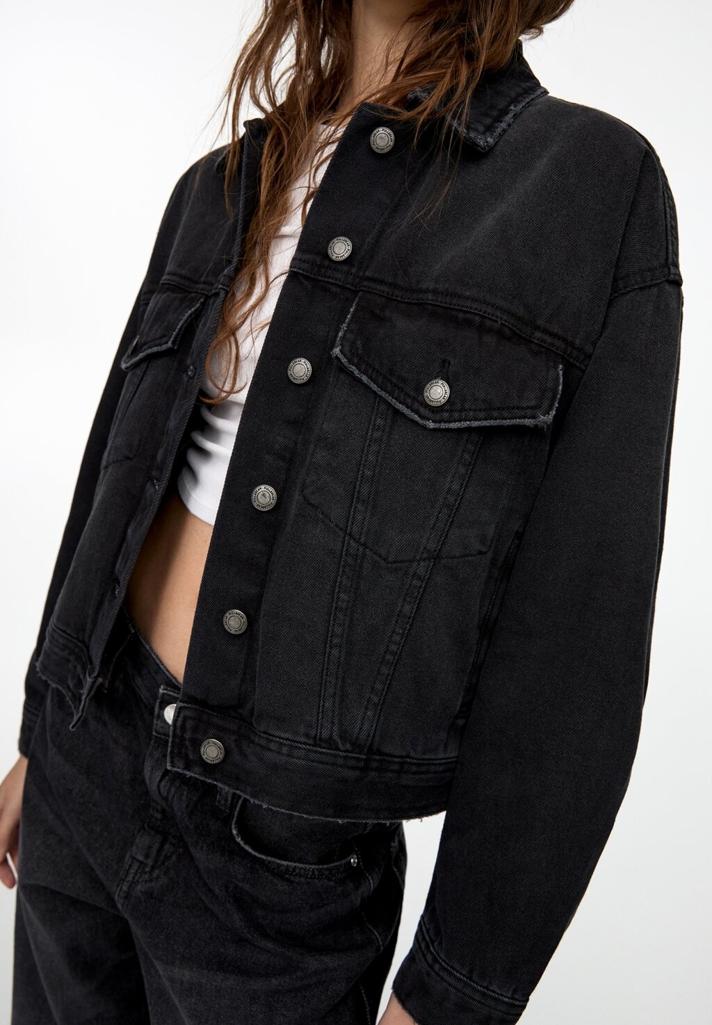 

Джинсовая куртка PULL&BEAR, черный
