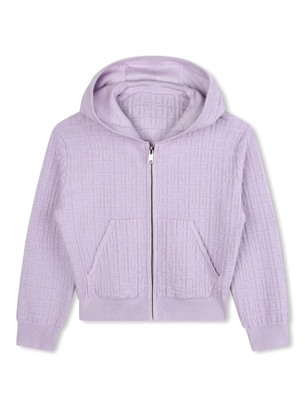 

Жаккардовый кардиган с капюшоном и логотипом 4G Givenchy Kids, фиолетовый