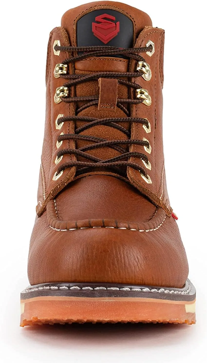 

Ботинки для работы SUREWAY 6” для мужчин, тяжелые, стальные/композитные/мягкий носок, удобные и долговечные, прошивка Goodyear, кожа полного зерна, маслостойкие/нескользящие, промышленная обувь с клиновидным носком/Moc Toe, светло-коричневый