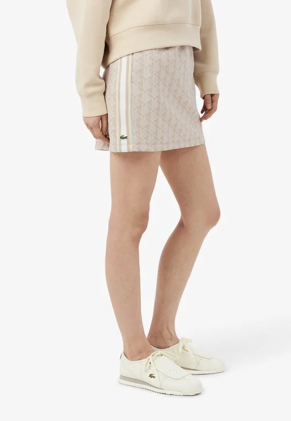 Мини-юбка Lacoste Beige/Blanc-Gi, повседневная, бежевая