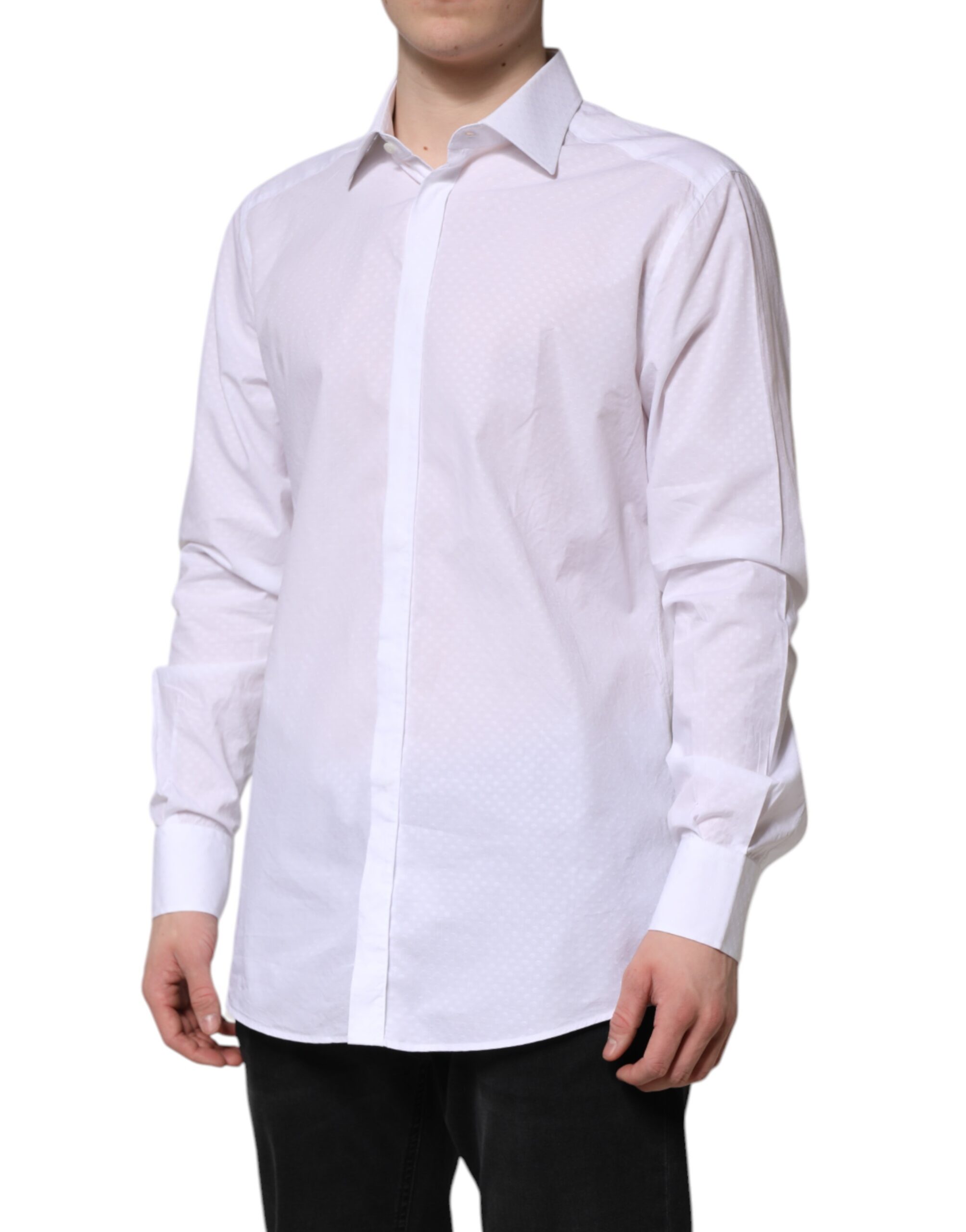 Белая хлопковая рубашка с длинными рукавами GOLD Dolce & Gabbana, White — фото 2